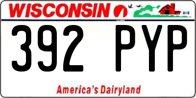 WI license plate 392PYP