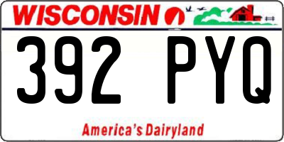 WI license plate 392PYQ