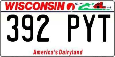 WI license plate 392PYT