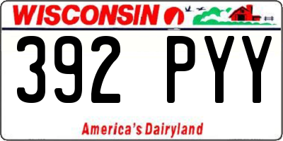 WI license plate 392PYY
