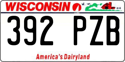 WI license plate 392PZB