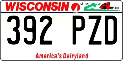 WI license plate 392PZD