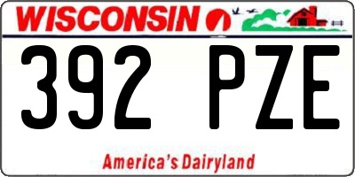 WI license plate 392PZE