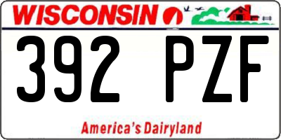 WI license plate 392PZF
