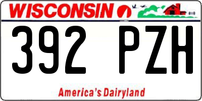 WI license plate 392PZH