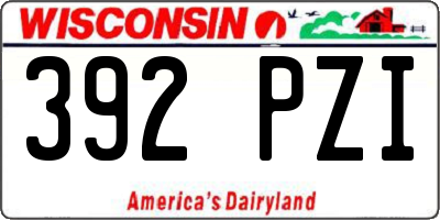 WI license plate 392PZI