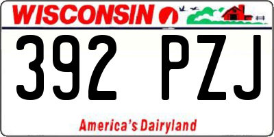 WI license plate 392PZJ