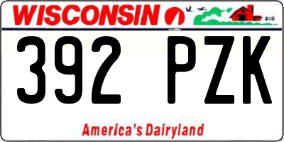 WI license plate 392PZK