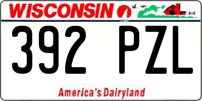 WI license plate 392PZL