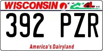 WI license plate 392PZR