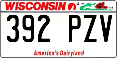 WI license plate 392PZV