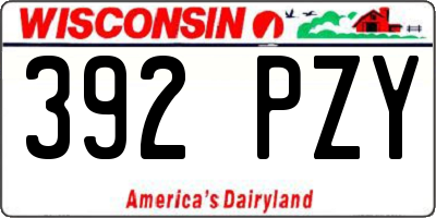 WI license plate 392PZY