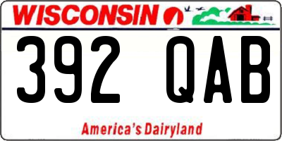 WI license plate 392QAB