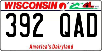 WI license plate 392QAD