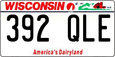 WI license plate 392QLE