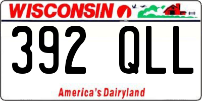 WI license plate 392QLL