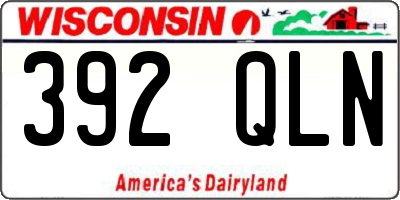 WI license plate 392QLN