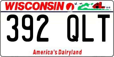 WI license plate 392QLT