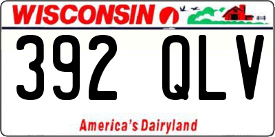 WI license plate 392QLV