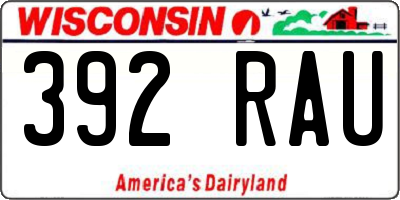 WI license plate 392RAU