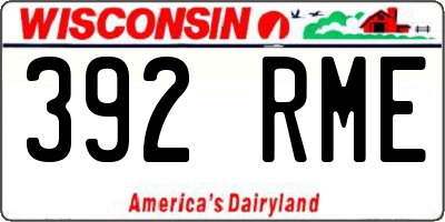 WI license plate 392RME