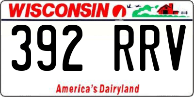 WI license plate 392RRV