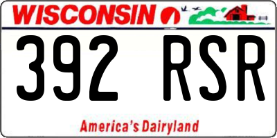 WI license plate 392RSR