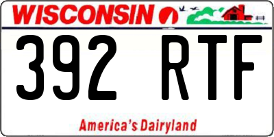 WI license plate 392RTF
