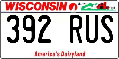 WI license plate 392RUS