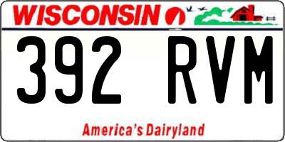 WI license plate 392RVM