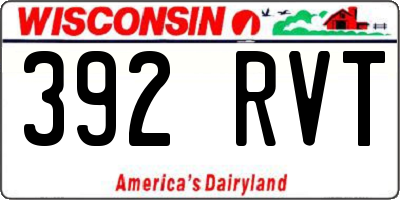 WI license plate 392RVT