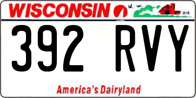 WI license plate 392RVY