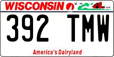 WI license plate 392TMW