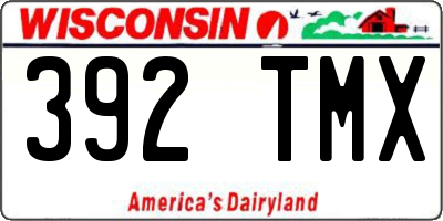 WI license plate 392TMX
