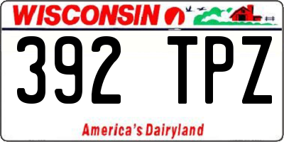 WI license plate 392TPZ