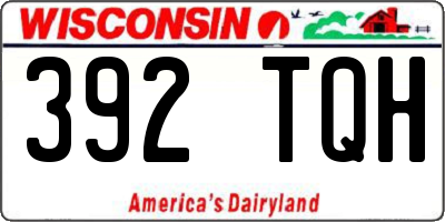 WI license plate 392TQH