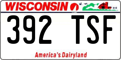 WI license plate 392TSF