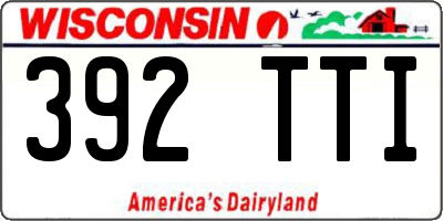 WI license plate 392TTI