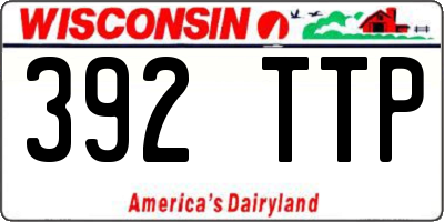 WI license plate 392TTP