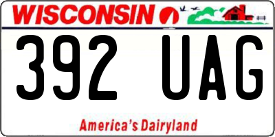 WI license plate 392UAG