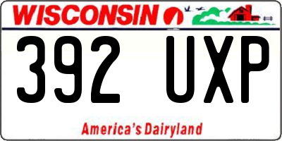 WI license plate 392UXP