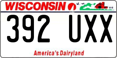 WI license plate 392UXX