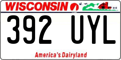 WI license plate 392UYL