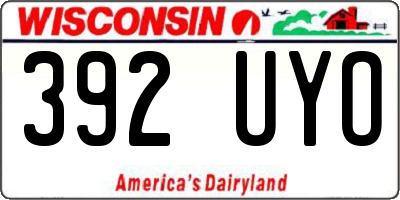 WI license plate 392UYO