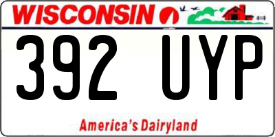 WI license plate 392UYP