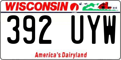 WI license plate 392UYW