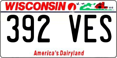 WI license plate 392VES