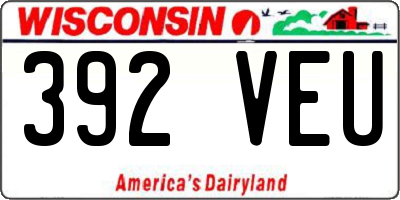WI license plate 392VEU