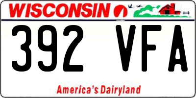 WI license plate 392VFA
