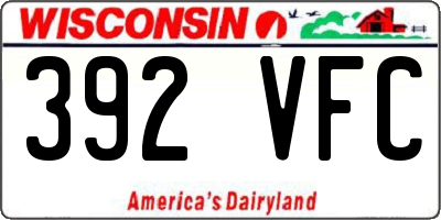 WI license plate 392VFC